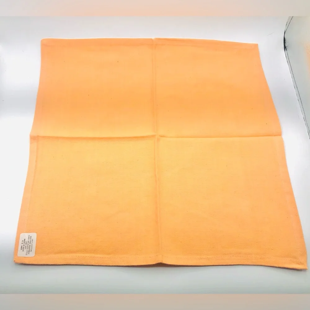 5 Orange Salmon 100% Cotton Cloth Dinner Napkins 17x17 Solid Woven Table Linens